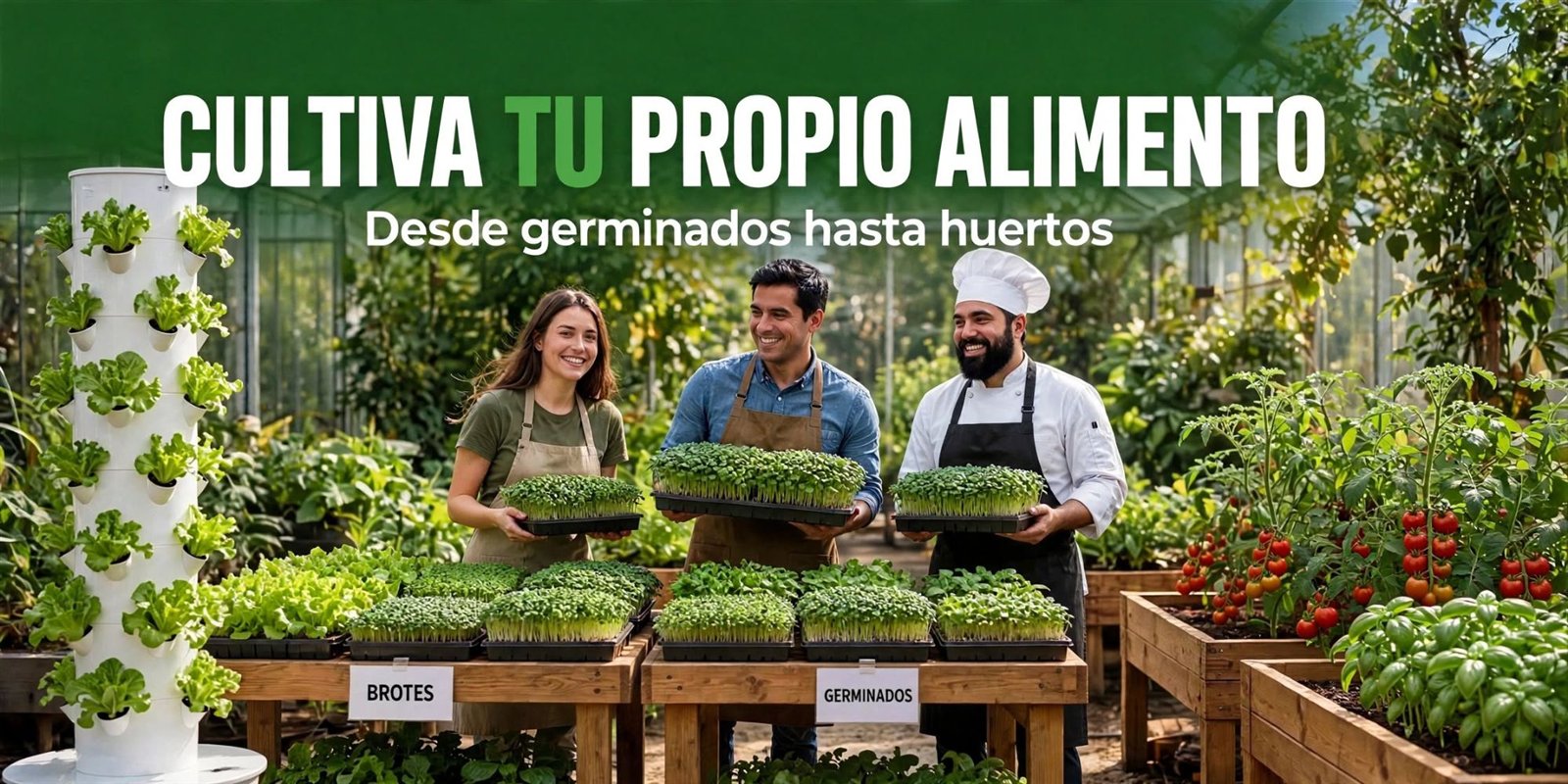 Cultiva tu propio alimento, desde germinados hasta huertos