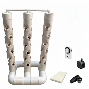 SET DE 3 TORRES DE CULTIVO AEROPONIA PARA HORTALIZAS 54 POTS KIT BASICO
