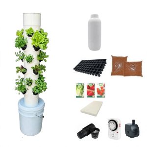 Torre de Cultivo Aeroponia Para Hortalizas 24 Pots Kit Completo