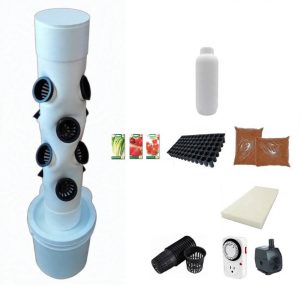 Torre de Cultivo De Aeroponia Para Hortalizas 12 Pots Kit Completo