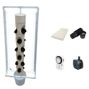 Torre de Cultivo De Aeroponia Para Hortalizas 18 Pots Con Leds Kit Basico